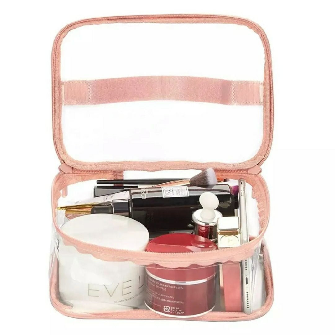 Transparent Cosmetic Bag – Waterproof Travel Makeup Pouch Organizer for Women & Girls