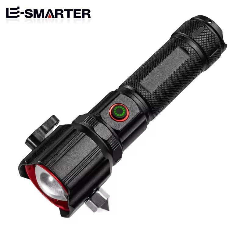 8-in-1 Emergency LED Flashlight – 12000mAh Power Bank, Metal Body Torch with 1KM Range & Safety Tools