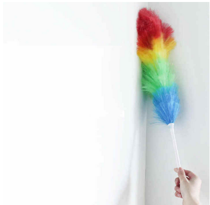 Rainbow Feather Duster – Microfiber Brush for Cleaning Dust & Dirt