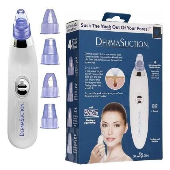 Derma Suction 4-in-1 Blackhead Remover – Pore Cleaner Vacuum with 4 Suction Heads - Free Delivery