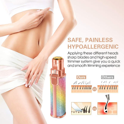 Blawless Rechargeable 2 in 1 Electric Eyebrow Trimmer and Facial Hair Shaver for Women