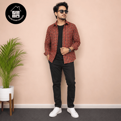 Cotton Check Shirt for Men – Soft Comfortable Casual Wear Shirt