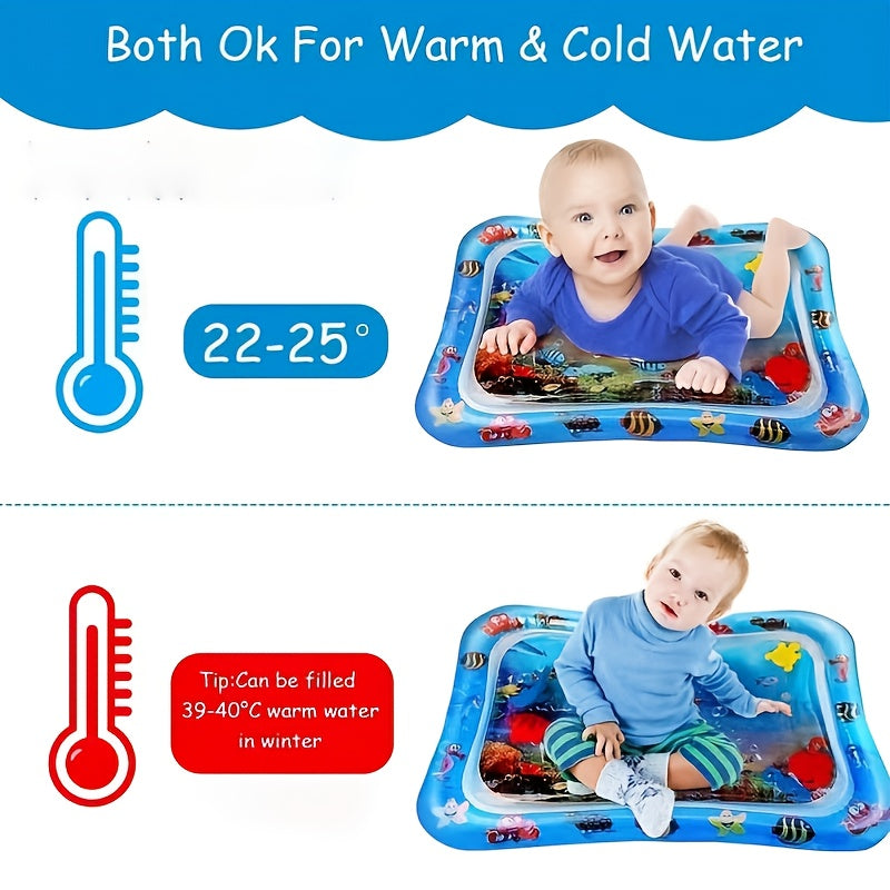 Baby Water Play Mat – Tummy Time Inflatable Mat with Floating Toys for Infants & Toddlers