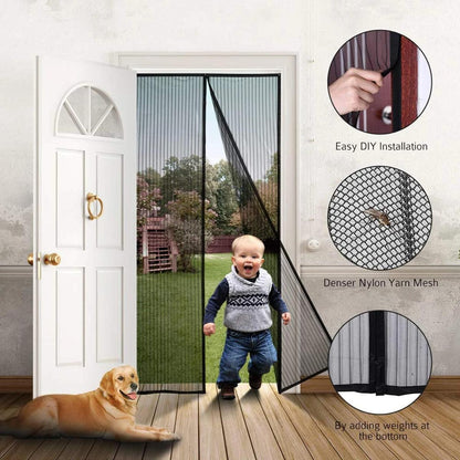 Magic Mesh Elite Hands-Free Screen Door 19x83 Inches for Single Sliding Doors and Pets Use