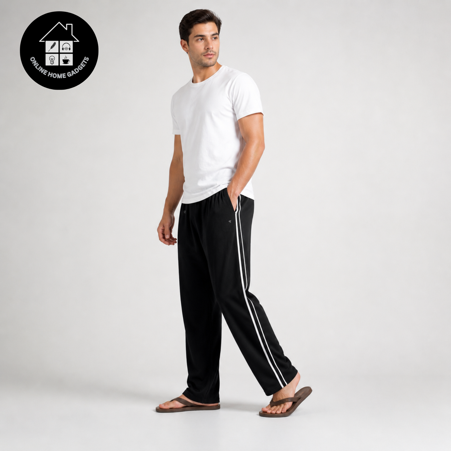 Unisex Jersey Trousers with Side Pockets – Soft Comfortable Casual & Gym Wear Pants