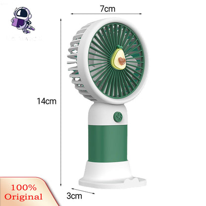 Cute Mini Rechargeable Fan with Phone Holder USB Portable Desk Fan for Travel Office Summer Cooling