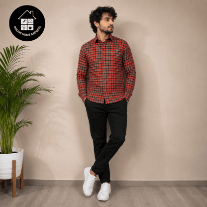 Cotton Check Shirt for Men – Soft Comfortable Casual Wear Shirt