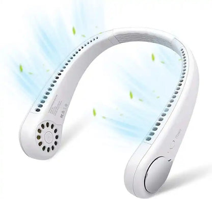 Bladeless Neck Fan – Portable, Hands-Free Cooling with 3 Speeds for Travel, Work & Outdoors
