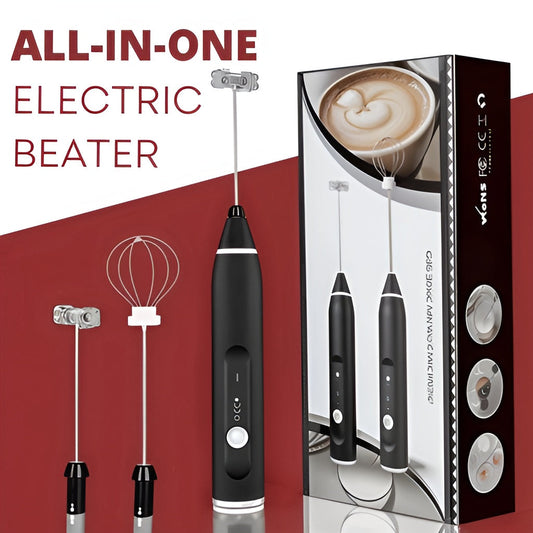 Rechargeable 2 in 1 Electric Coffee Beater Milk Frother Egg Whisk USB Mixer for Kitchen Use