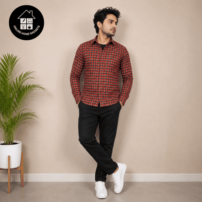 Cotton Check Shirt for Men – Soft Comfortable Casual Wear Shirt