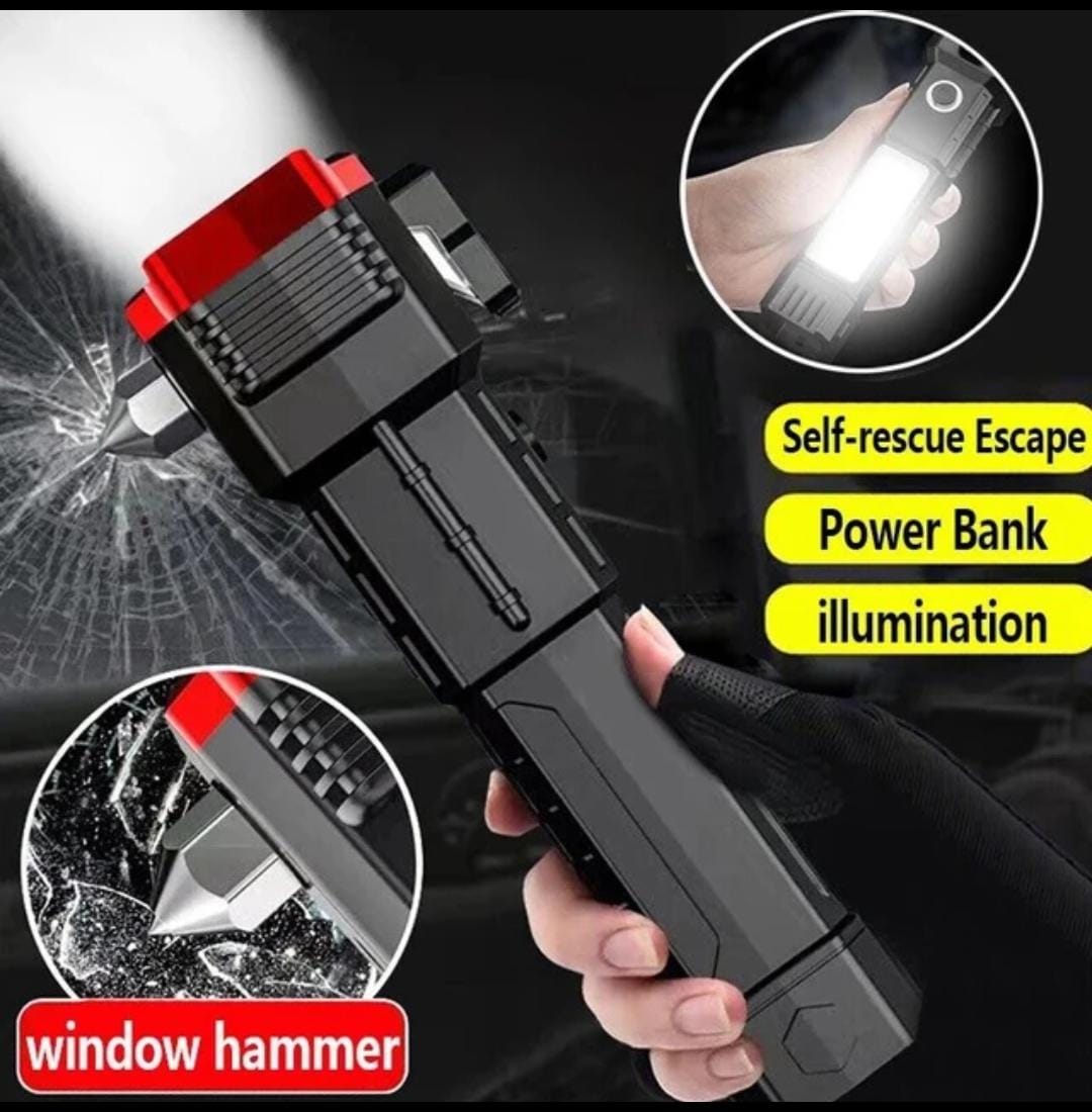 Hammer Torch Multifunction 8-in-1 Portable LED Flashlight - Free Delivery
