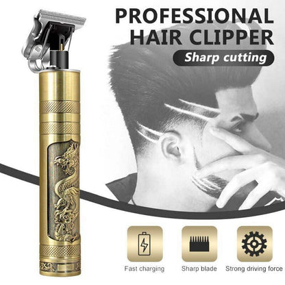 T9 Professional Hair Trimmer Cordless Rechargeable Metal Body Precision Grooming Tool for Men Styling