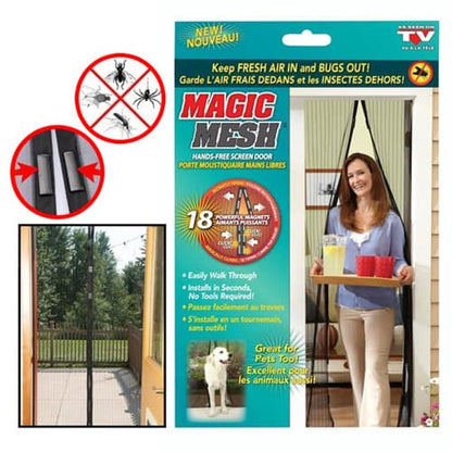 Magic Mesh Elite Hands-Free Screen Door 19x83 Inches for Single Sliding Doors and Pets Use