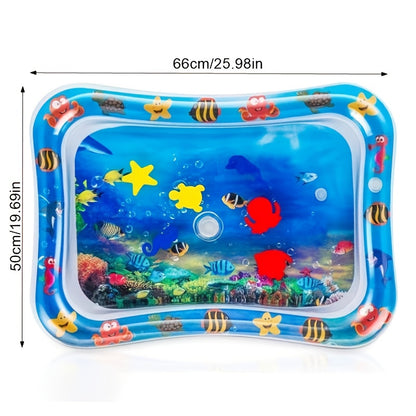 Baby Water Play Mat – Tummy Time Inflatable Mat with Floating Toys for Infants & Toddlers