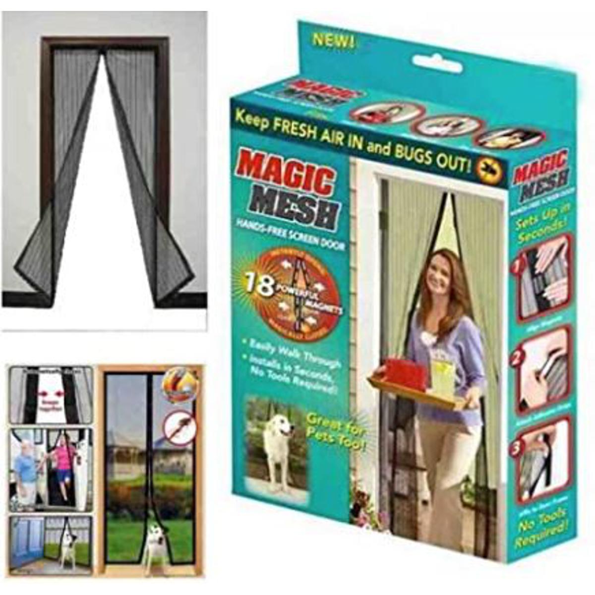 Magic Mesh Elite Hands-Free Screen Door 19x83 Inches for Single Sliding Doors and Pets Use