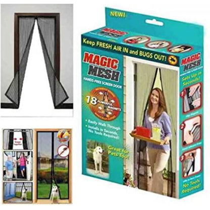 Magic Mesh Elite Hands-Free Screen Door 19x83 Inches for Single Sliding Doors and Pets Use