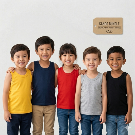 Pack Of 5 | Kids Jersey Sando Comfortable Sleeveless Vest for Daily Summer Wear