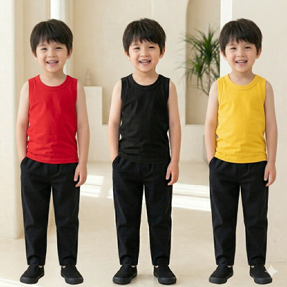 Pack Of 5 | Kids Jersey Sando Comfortable Sleeveless Vest for Daily Summer Wear