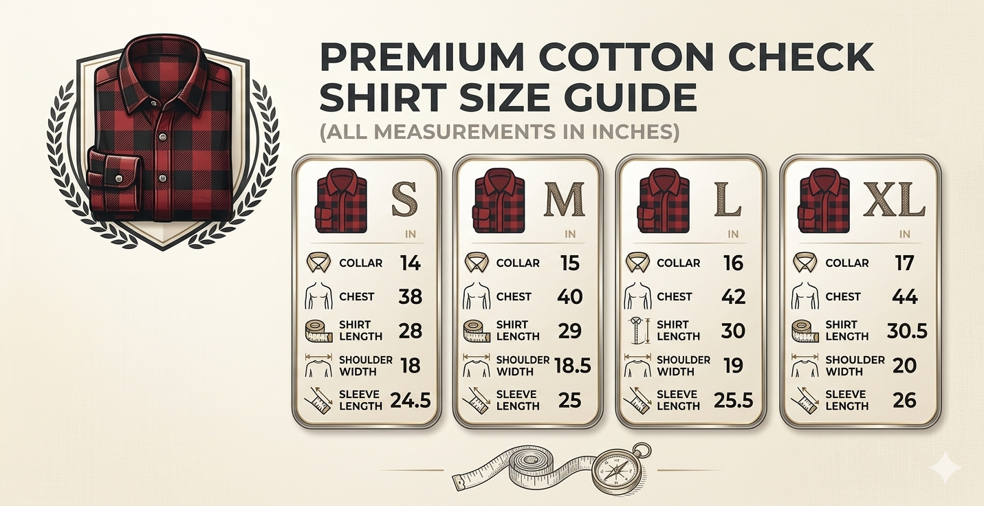 Cotton Check Shirt for Men – Soft Comfortable Casual Wear Shirt