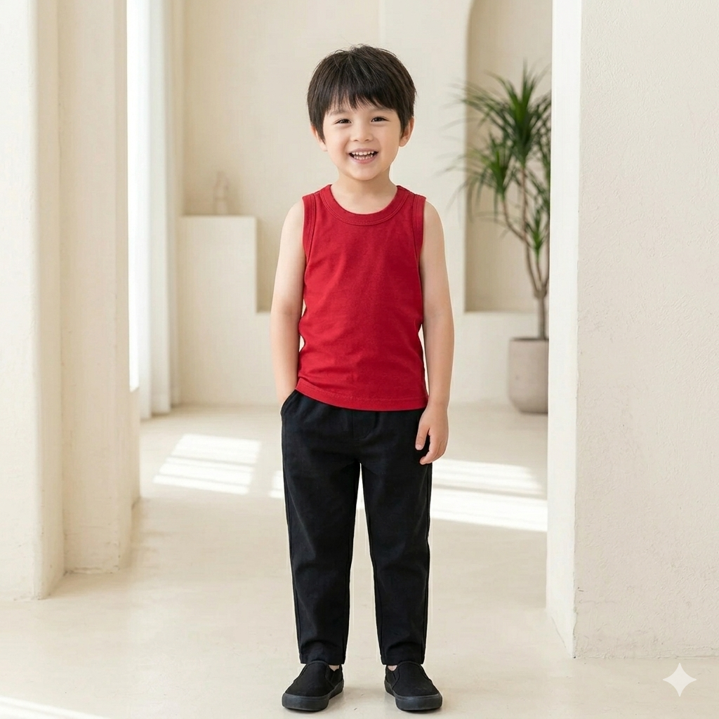Pack Of 5 | Kids Jersey Sando Comfortable Sleeveless Vest for Daily Summer Wear