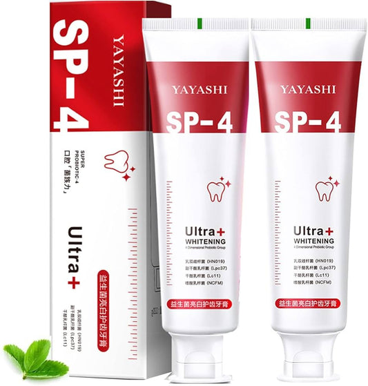 SP4 Toothpaste Ultra Whitening Toothpaste SP-4 Probiotics Whitening Toothpaste by Yayashi Advanced Formula for Deep Cleaning & Stain Removal Strengthens Enamel & Freshens Breath Gentle on Teeth & Gums Ideal for Daily Oral Care