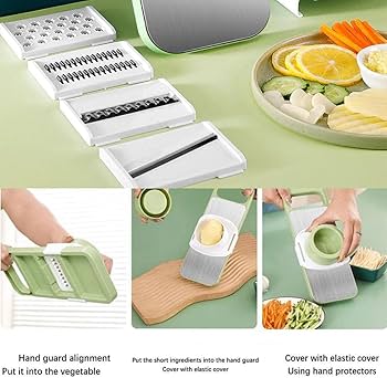 5 in 1 Green Vegetable Slicer Cutter – Multipurpose Kitchen Cutting Tool