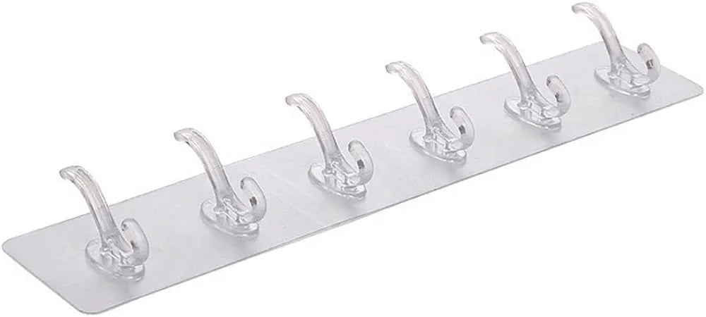 6 in 1 Self Adhesive Hook Set Strong, Reusable Wall Organizer Hooks