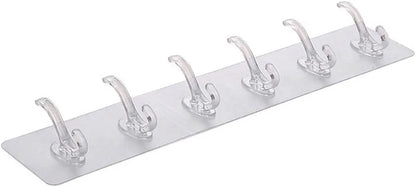 6 in 1 Self Adhesive Hook Set Strong, Reusable Wall Organizer Hooks
