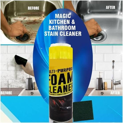 Multi Purpose Foam Cleaner 650ml for Car Furniture Kitchen Stain Grease Dirt Removal Spray