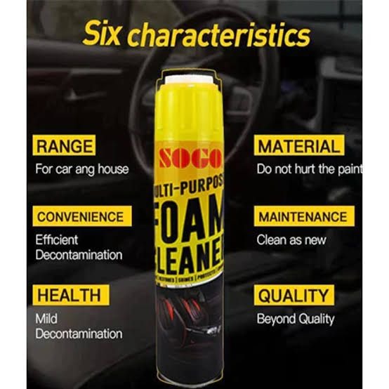 Multi Purpose Foam Cleaner 650ml for Car Furniture Kitchen Stain Grease Dirt Removal Spray