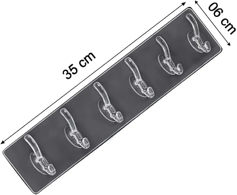 6 in 1 Self Adhesive Hook Set Strong, Reusable Wall Organizer Hooks