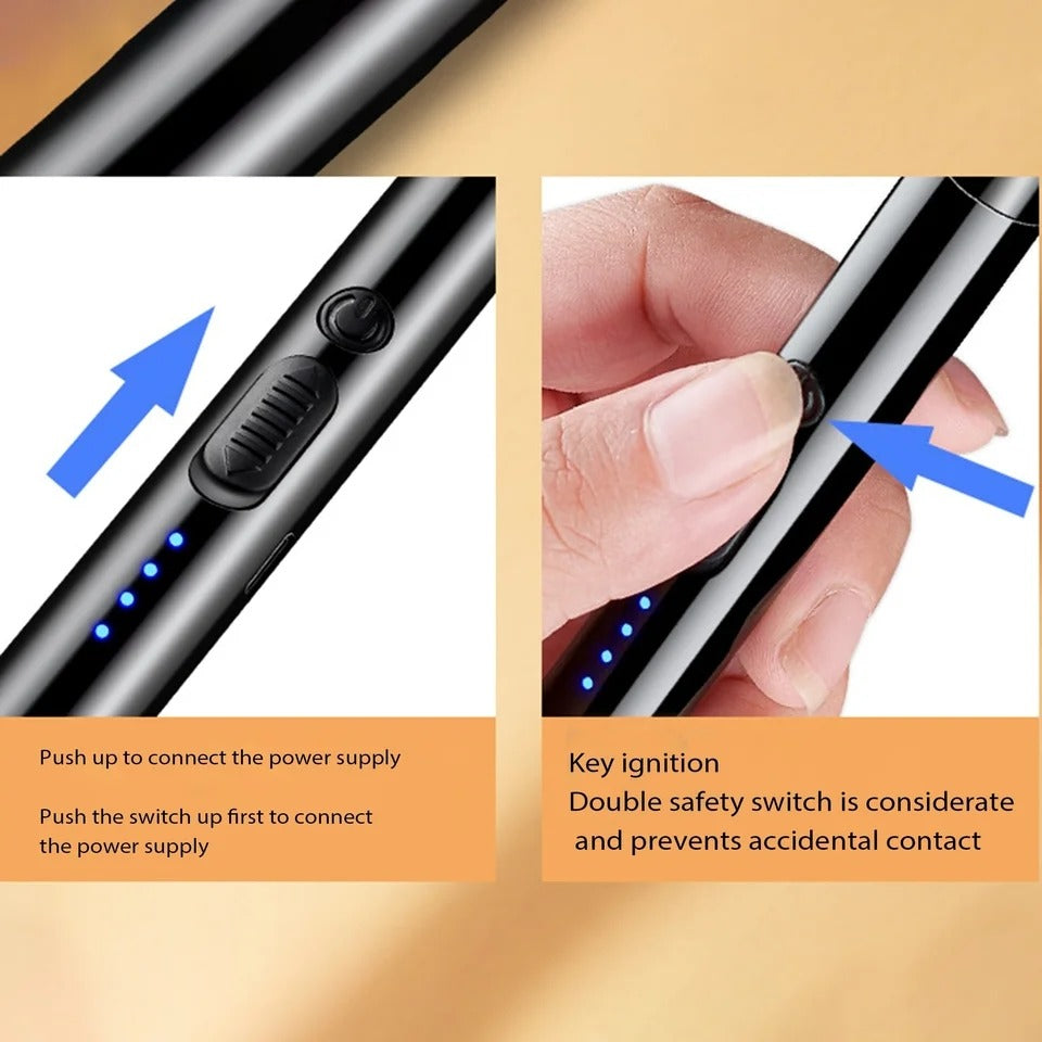 Electric Rechargeable Kitchen Lighter – Flameless, Windproof USB Arc Lighter for Gas Stove & Candles