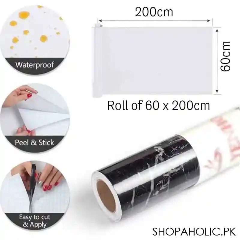 Marble Sheet Premium Self Adhesive White & Black Marble Sheet Sticker Waterproof, Oil & Heat Resistant Decorative Wallpaper for Kitchen, Cupboard, Walls, Cabinets, Countertops & Furniture 60cm × 200cm