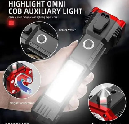 Hammer Torch Multifunction 8-in-1 Portable LED Flashlight - Free Delivery