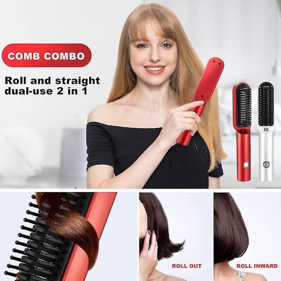 2-in-1 Electric Hair Straightener and Curler – Fast Heating Styling Tool for All Hair Types - Free Delivery