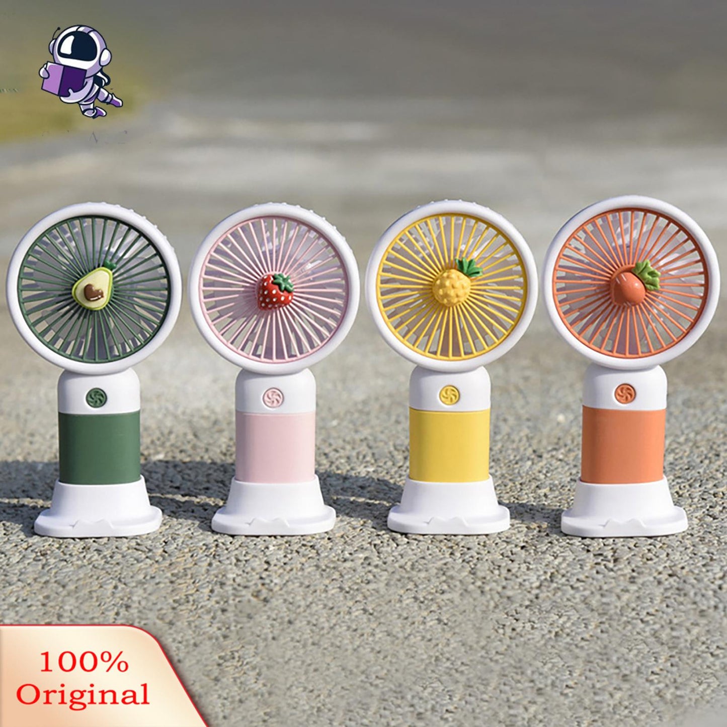 Cute Mini Rechargeable Fan with Phone Holder USB Portable Desk Fan for Travel Office Summer Cooling