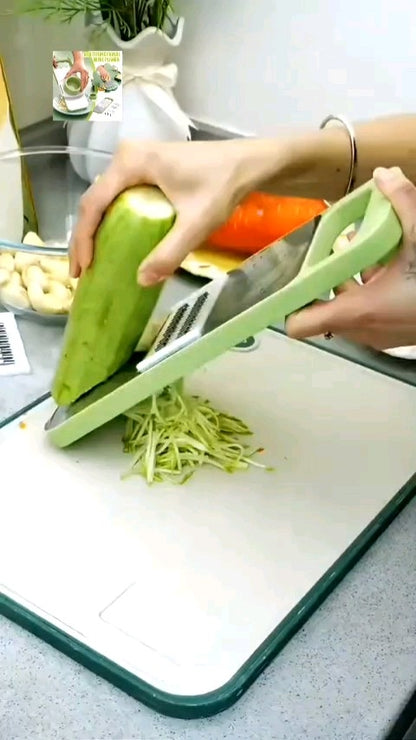 5 in 1 Green Vegetable Slicer Cutter – Multipurpose Kitchen Cutting Tool