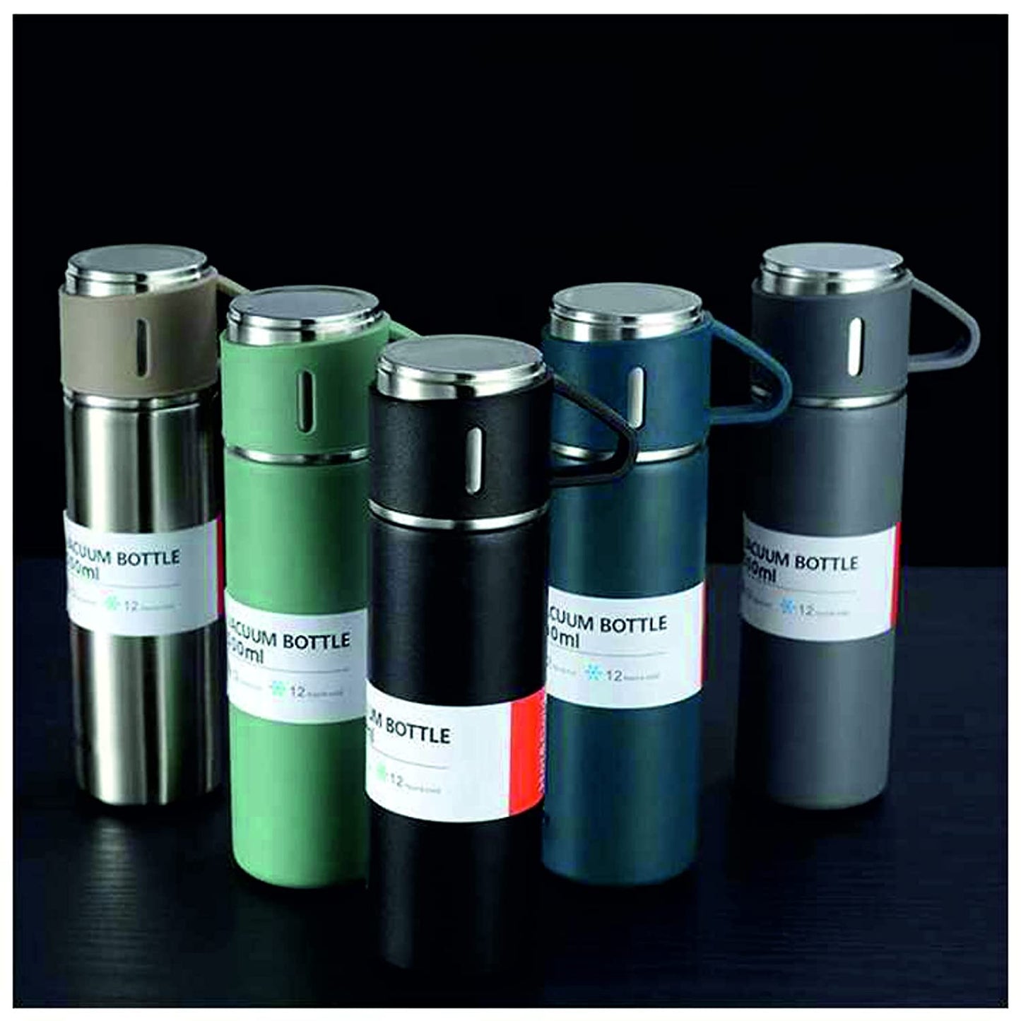 3 Cup Stainless Steel Vacuum Flask Set Double Layer Thermal Bottle for Hot and Cold Use