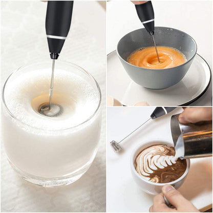 Rechargeable 2 in 1 Electric Coffee Beater Milk Frother Egg Whisk USB Mixer for Kitchen Use