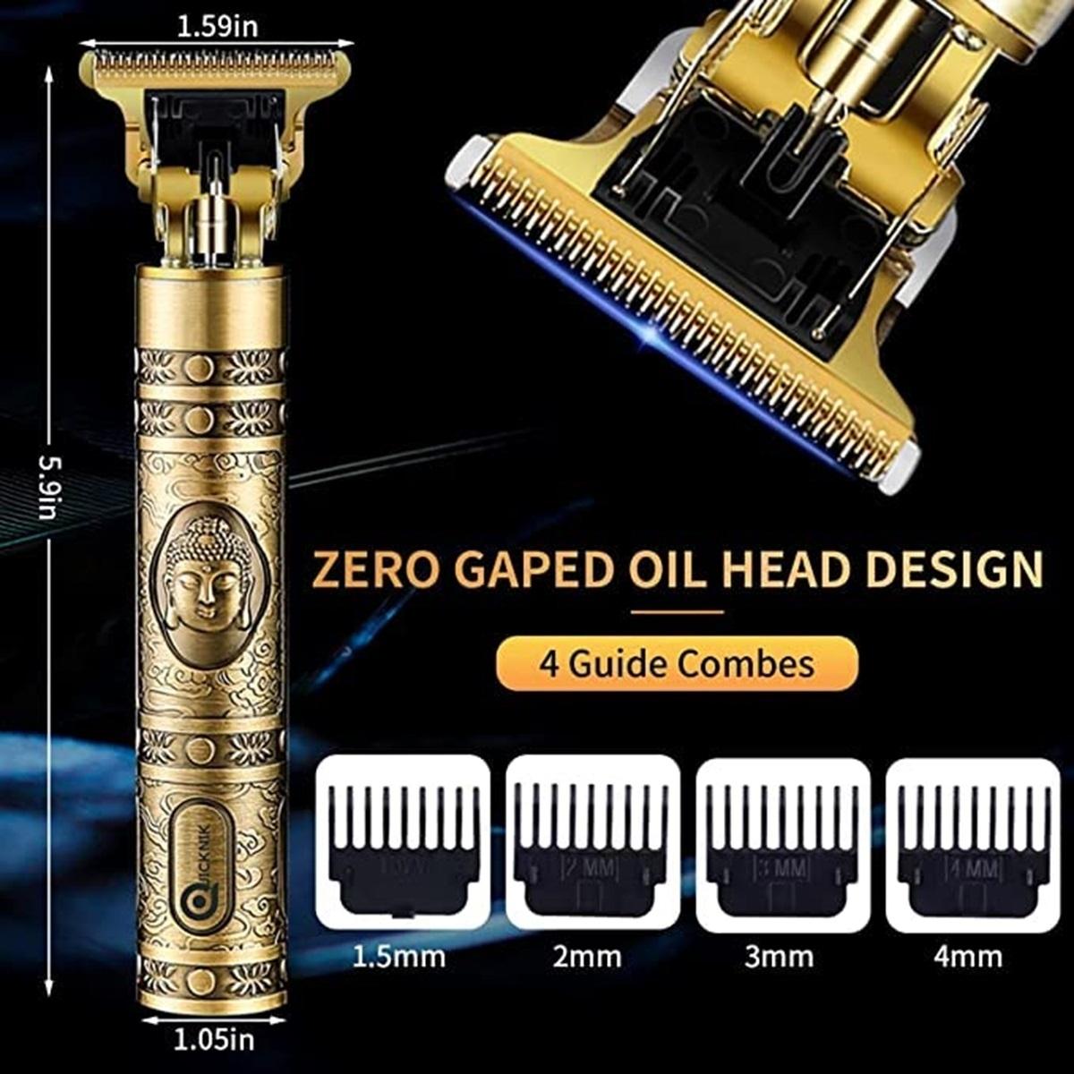 T9 Professional Hair Trimmer Cordless Rechargeable Metal Body Precision Grooming Tool for Men Styling