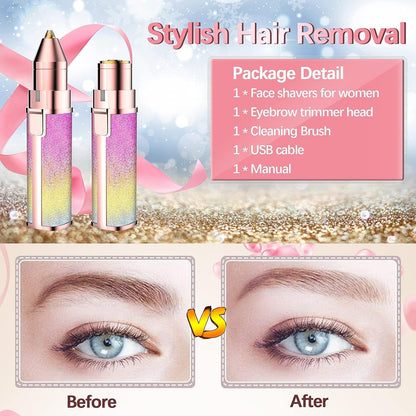 Blawless Rechargeable 2 in 1 Electric Eyebrow Trimmer and Facial Hair Shaver for Women