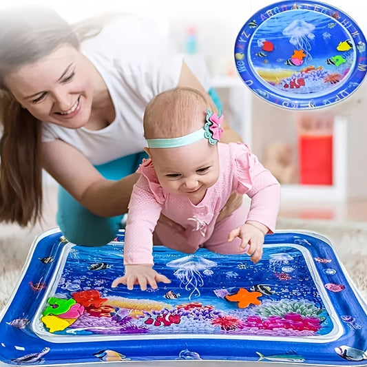 Baby Water Play Mat – Tummy Time Inflatable Mat with Floating Toys for Infants & Toddlers