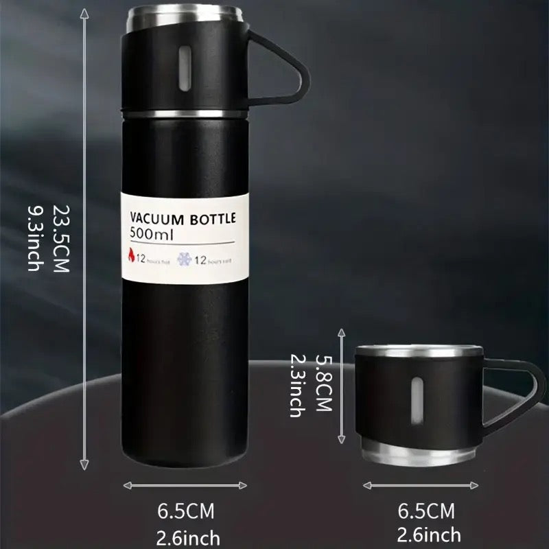 3 Cup Stainless Steel Vacuum Flask Set Double Layer Thermal Bottle for Hot and Cold Use