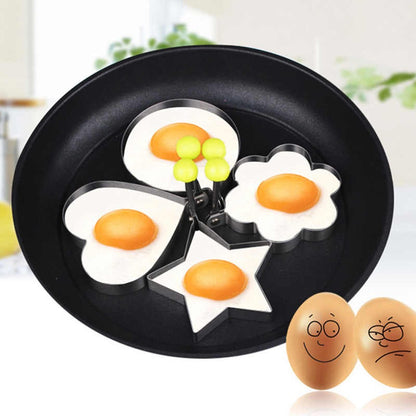 Egg Molds Set of 4 - Non-Stick Egg Shapers for Perfectly Cooked Eggs