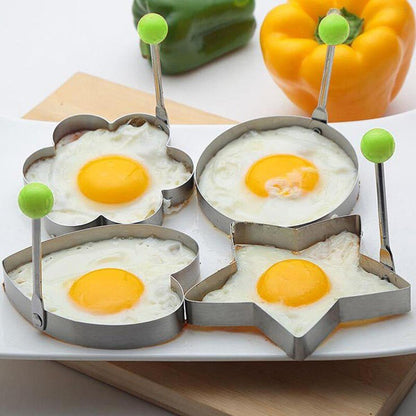 Egg Molds Set of 4 - Non-Stick Egg Shapers for Perfectly Cooked Eggs