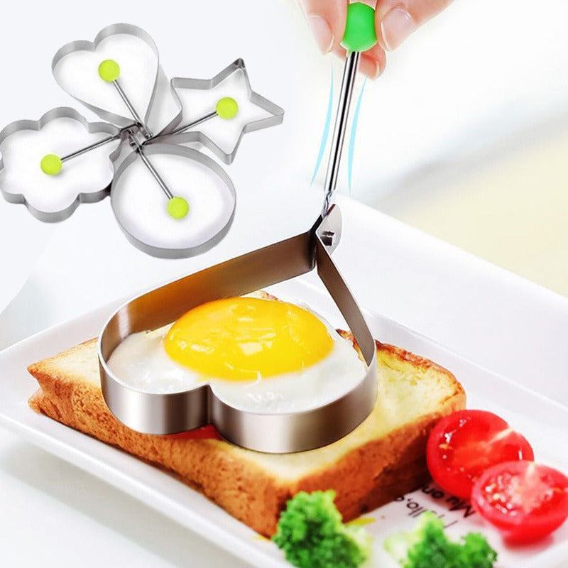 Egg Molds Set of 4 - Non-Stick Egg Shapers for Perfectly Cooked Eggs