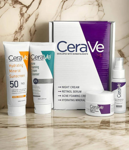 CeraVe 4-in-1 Skincare Bundle – Complete Daily Face Care Set for Hydration & Skin Barrier Repair - Free Delivery