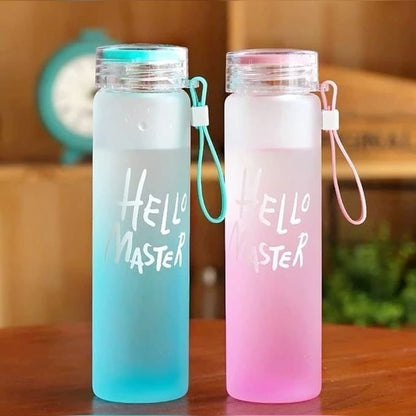Portable Hello Master Glass Bottle – 500ml Leakproof Water Bottle for Daily Use