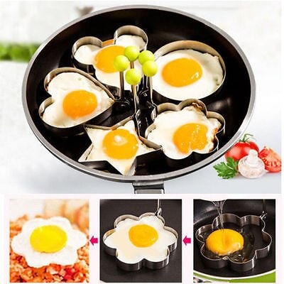 Egg Molds Set of 4 - Non-Stick Egg Shapers for Perfectly Cooked Eggs