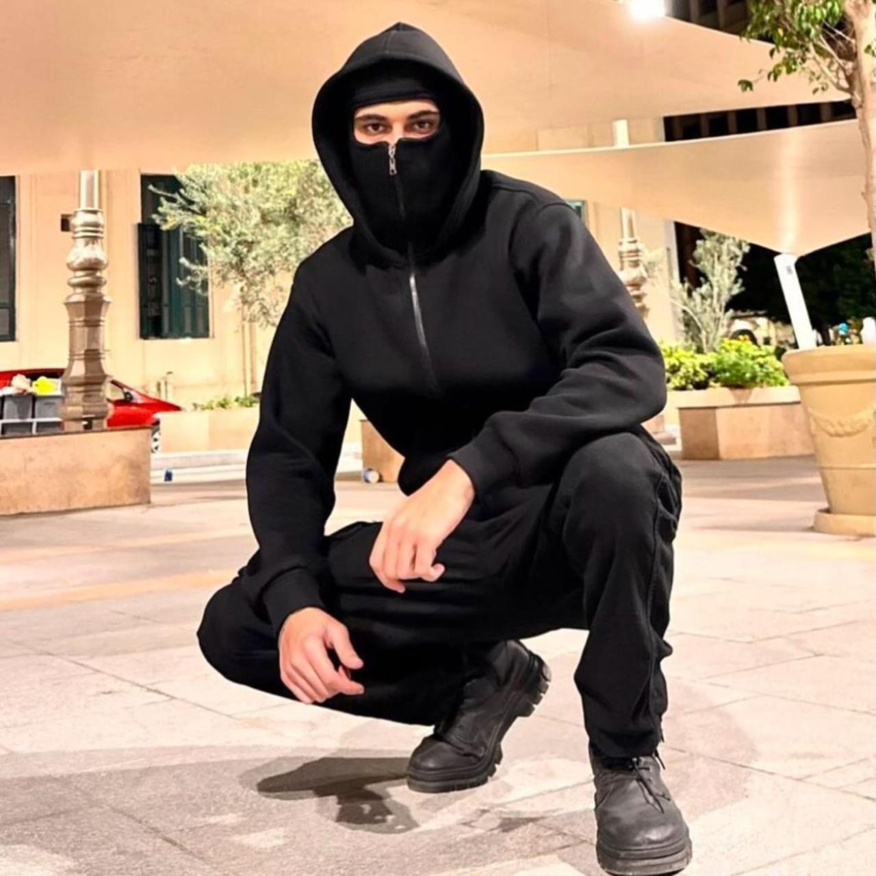 Balaclava Ninja Zipper Hoodie for Men – Full Face Mask Hoodie | Winter Windproof Streetwear | Stylish Warm Ninja Jacket